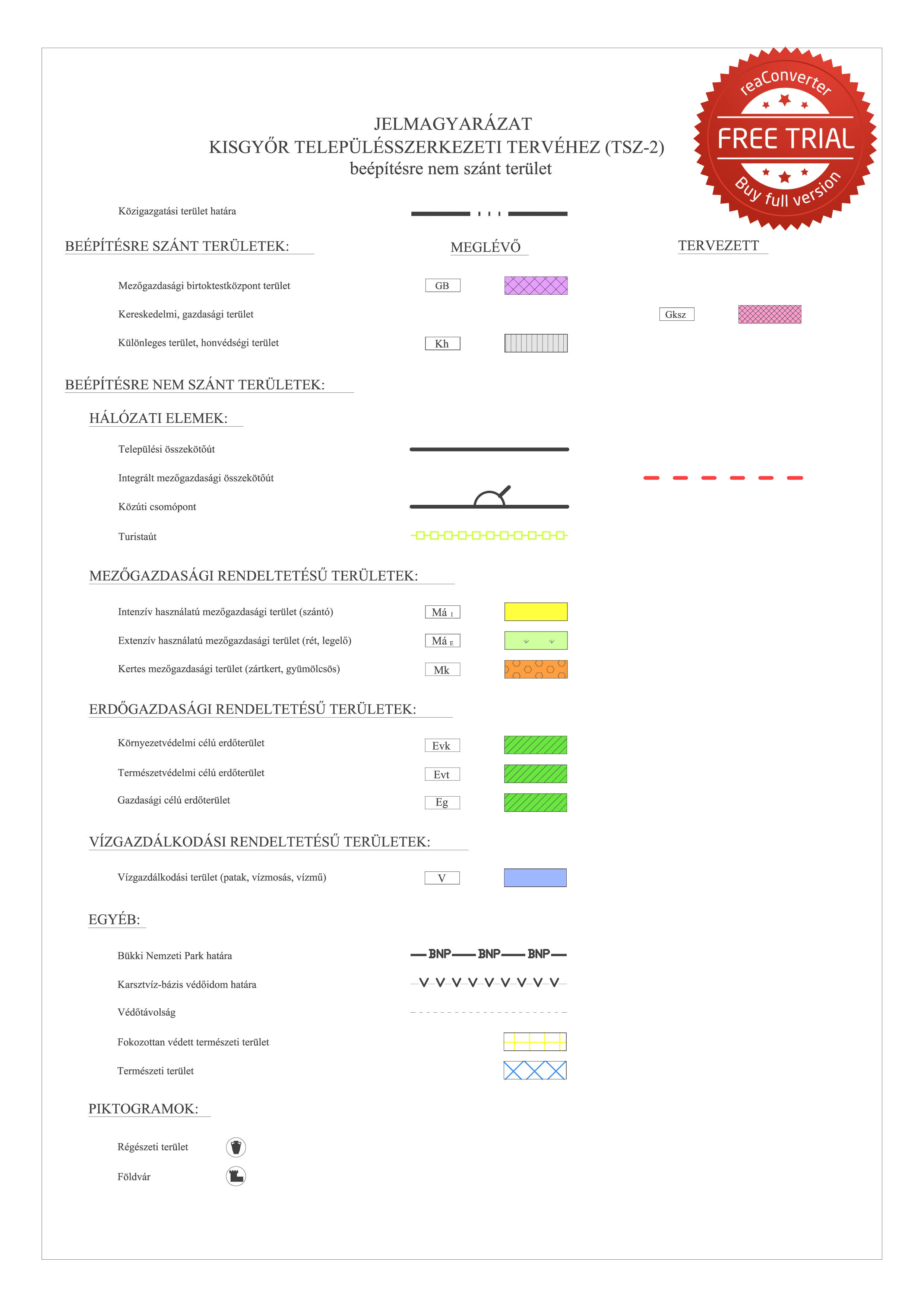 jelmagyarázat külterülethez