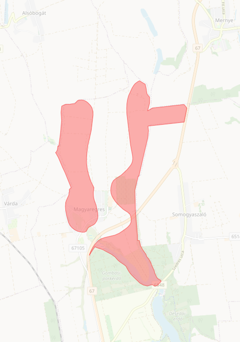 Tájképvédelmi terület övezet - Magyaregres
